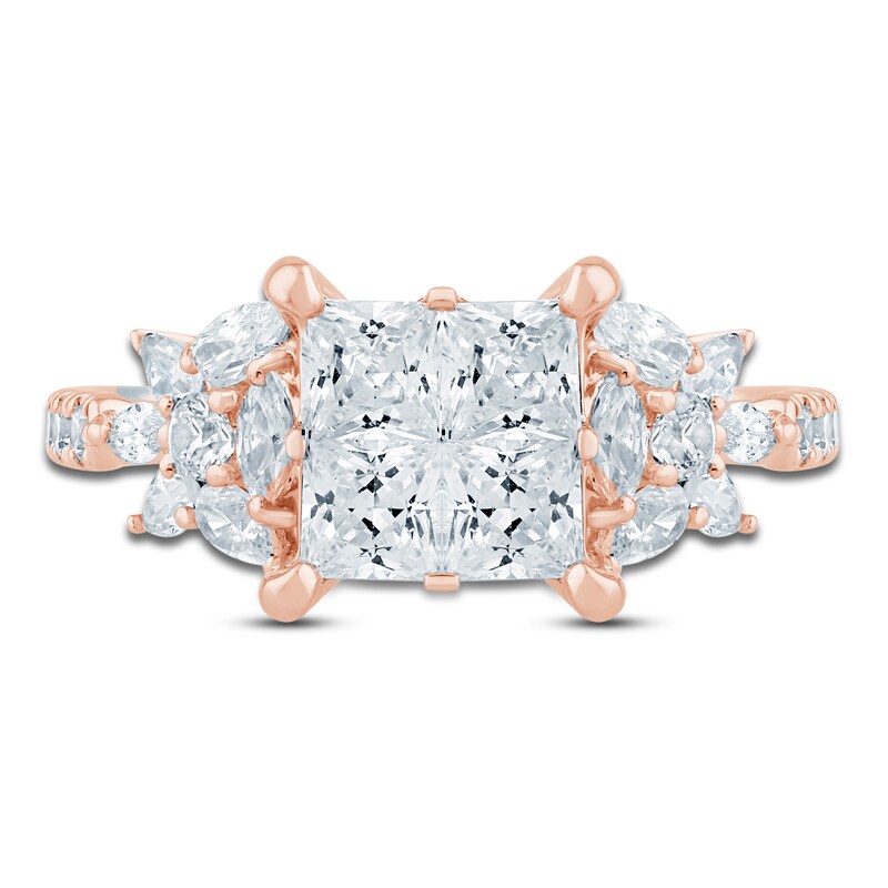 Main Image 3 of Pnina Tornai Princess-Cut Quad Diamond Engagement Ring 2-1/6 ct tw 14K Rose Gold