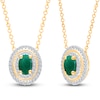 Thumbnail Image 1 of Kallati Oval-Cut Natural Emerald & Diamond Necklace 1/5 ct tw 14K Yellow Gold 18"