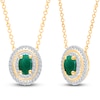 Thumbnail Image 2 of Kallati Oval-Cut Natural Emerald & Diamond Necklace 1/5 ct tw 14K Yellow Gold 18"