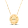 Thumbnail Image 2 of Kallati Oval-Cut Natural Emerald & Diamond Necklace 1/5 ct tw 14K Yellow Gold 18"