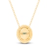 Thumbnail Image 3 of Kallati Oval-Cut Natural Emerald & Diamond Necklace 1/5 ct tw 14K Yellow Gold 18"