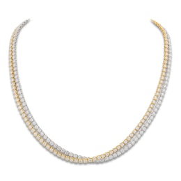 Matinee by A Link Diamond Layered Necklace 12-1/2 ct tw 18K Two-Tone Gold 16"
