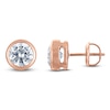 Thumbnail Image 1 of Certified Round-Cut Diamond Bezel-Set Solitaire Stud Earrings 1-1/2 ct tw 14K Rose Gold (I1/I)