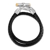 Thumbnail Image 2 of Forged by Jared Men's Leather Wrap Bracelet 18K Yellow Gold, Damascus Steel & Sterling Silver 17.25"