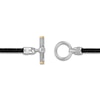 Thumbnail Image 4 of Forged by Jared Men's Leather Wrap Bracelet 18K Yellow Gold, Damascus Steel & Sterling Silver 17.25"
