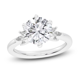 Created By Jared Studio Lab-Grown Round-Cut Diamond Floral Engagement Ring 3-1/5 ct tw 14K White Gold