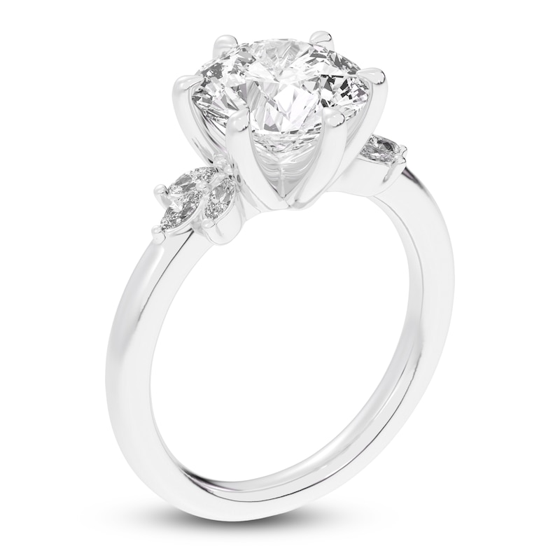 Main Image 2 of Created By Jared Studio Lab-Grown Round-Cut Diamond Floral Engagement Ring 3-1/5 ct tw 14K White Gold