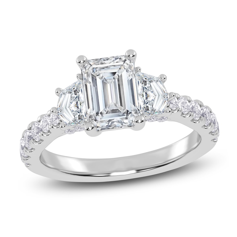 Main Image 1 of Lab-Grown Emerald-Cut Diamond Engagement Ring 2 ct tw 14K White Gold