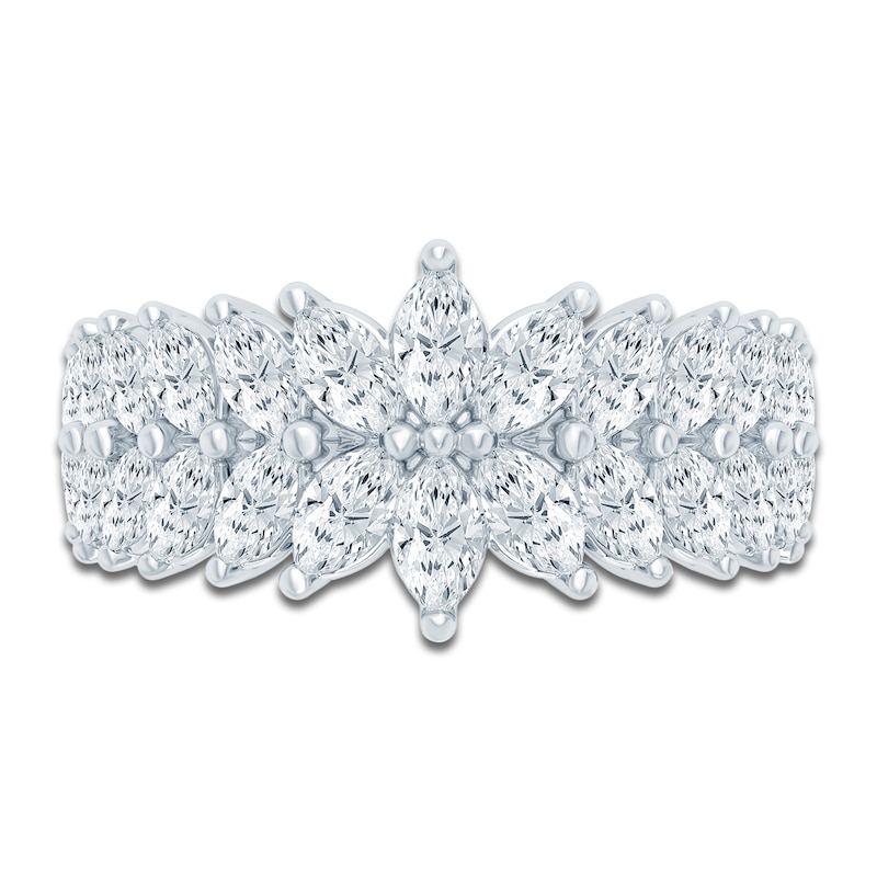 Main Image 3 of Pnina Tornai Marquise-Cut Lab-Grown Diamond Two-Row Anniversary Ring 1-3/4 ct tw 14K White Gold