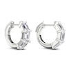Thumbnail Image 3 of Emerald-Cut Lab-Grown Diamond Three-Stone Hoop Earrings 3 ct tw 14K White Gold