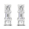 Thumbnail Image 4 of Emerald-Cut Lab-Grown Diamond Three-Stone Hoop Earrings 3 ct tw 14K White Gold