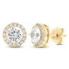 Thumbnail Image 2 of Jared Signature Diamond Halo Stud Earrings 3 ct tw 14K Yellow Gold