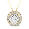 Thumbnail Image 1 of Brilliant Moments Diamond Halo Necklace 2-1/2 ct tw 14K Yellow Gold 18"
