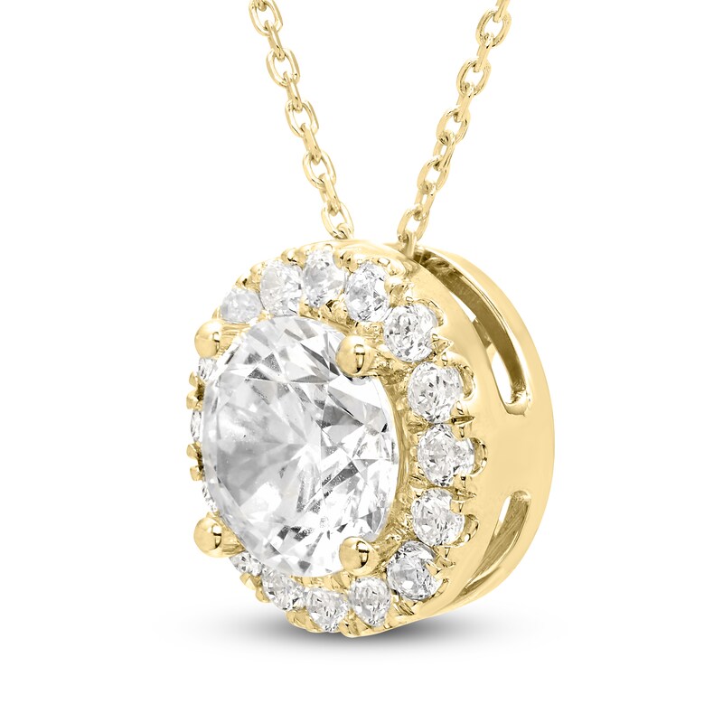 Main Image 2 of Brilliant Moments Diamond Halo Necklace 2-1/2 ct tw 14K Yellow Gold 18"