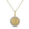 Thumbnail Image 1 of Diamond Zodiac Capricorn Medallion Necklace 1/3 ct tw 10K Yellow Gold 18"