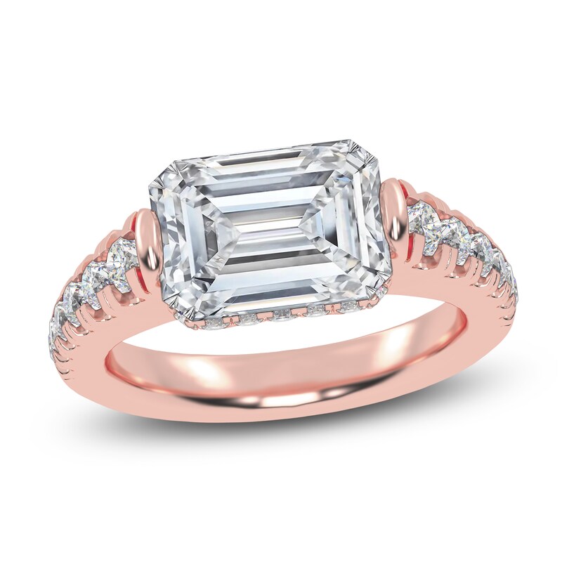 Main Image 1 of Emerald-Cut Created By Jared Studio Lab-Grown Diamond Engagement Ring 3-1/2 ct tw 14K Rose Gold