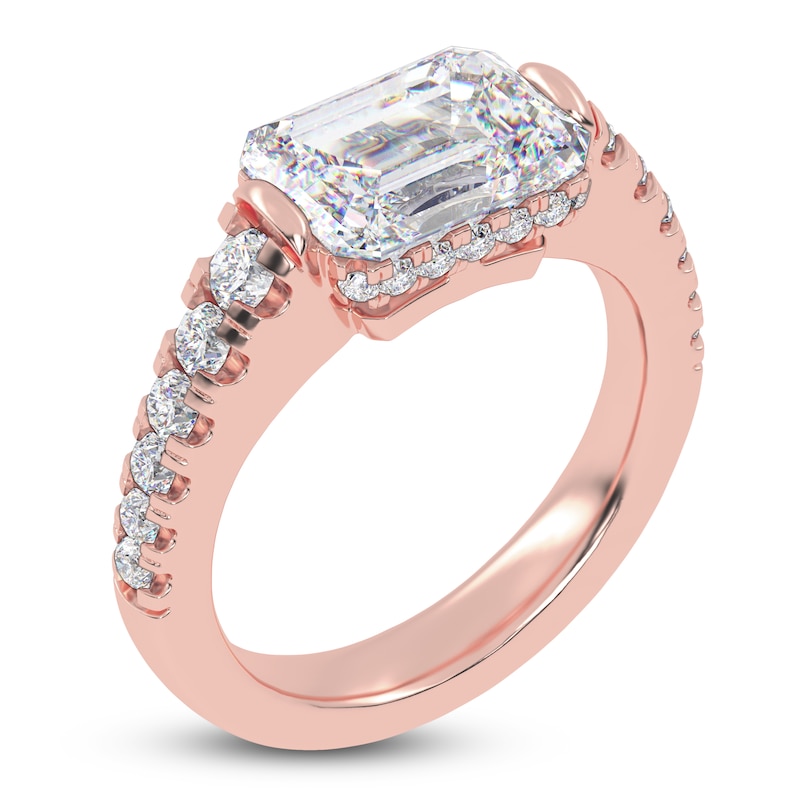 Main Image 2 of Emerald-Cut Created By Jared Studio Lab-Grown Diamond Engagement Ring 3-1/2 ct tw 14K Rose Gold