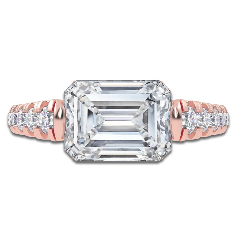 Main Image 3 of Emerald-Cut Created By Jared Studio Lab-Grown Diamond Engagement Ring 3-1/2 ct tw 14K Rose Gold