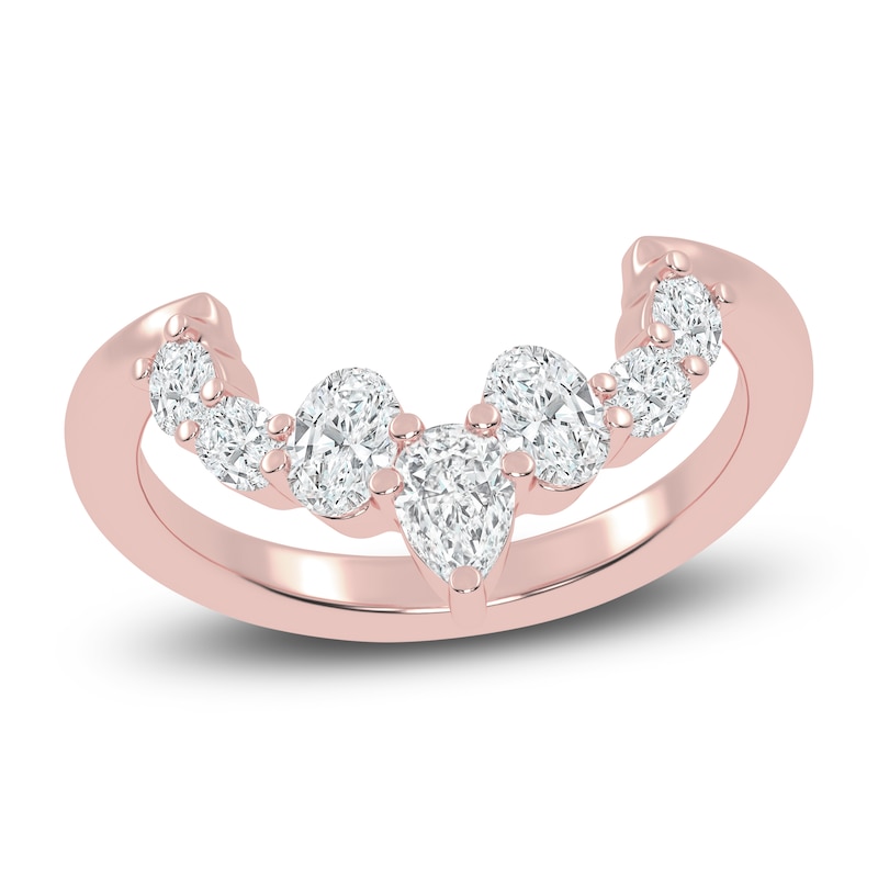 Main Image 1 of Created By Jared Studio Lab-Grown Pear-Shaped & Oval-Cut Diamond Anniversary Ring 1/2 ct tw 14K Rose Gold