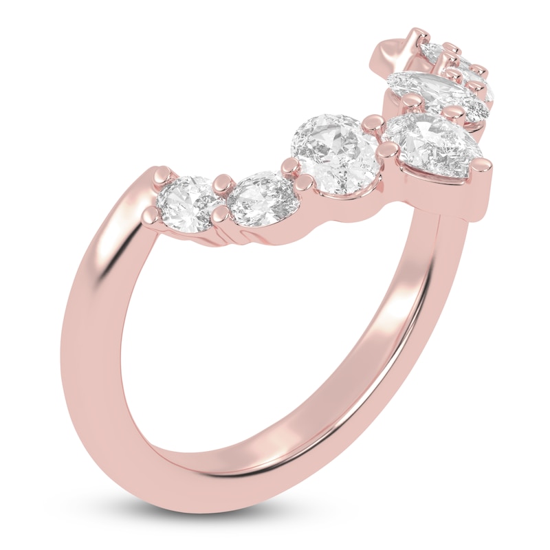 Main Image 2 of Created By Jared Studio Lab-Grown Pear-Shaped & Oval-Cut Diamond Anniversary Ring 1/2 ct tw 14K Rose Gold