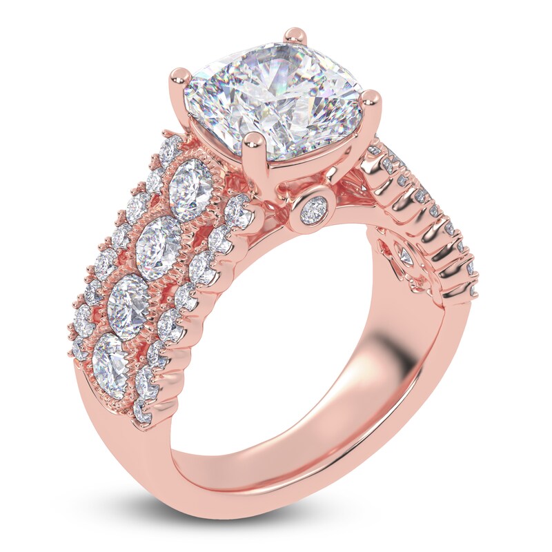 Main Image 2 of Cushion-Cut Created By Jared Studio Lab-Grown Diamond Engagement Ring 4-3/4 ct tw 14K Rose Gold