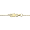 Thumbnail Image 3 of Montana Blue Oval-Cut Natural Sapphire & Diamond Halo Necklace 1/10 ct tw 14K Yellow Gold 18"
