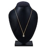 Thumbnail Image 4 of Montana Blue Oval-Cut Natural Sapphire & Diamond Halo Necklace 1/10 ct tw 14K Yellow Gold 18"