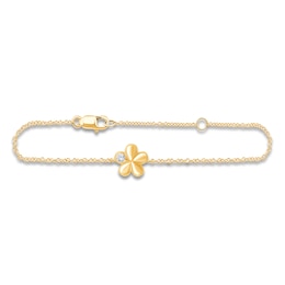 Children's Diamond Flower Bracelet 1/20 ct tw 14K Yellow Gold 6"