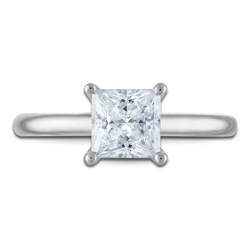 Main Image 3 of Princess-Cut Lab-Grown Diamond Solitaire Plus Engagement Ring 1-5/8 ct tw Platinum (VS2/F)