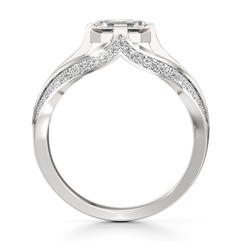 Main Image 2 of J'Lure Lab-Grown Diamond Imperial-Emerald Step-Cut Engagement Ring 1-3/8 ct tw 18K White Gold