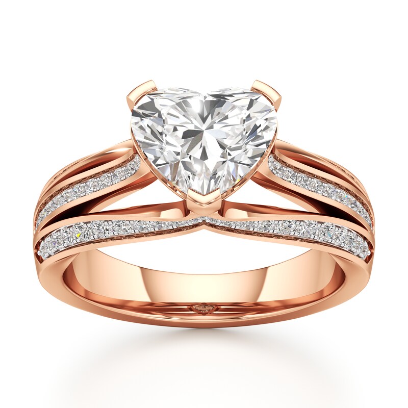 Main Image 1 of J'Lure Lab-Grown Diamond Heart Brilliant-Cut Engagement Ring 2-3/8 ct tw 18K Rose Gold