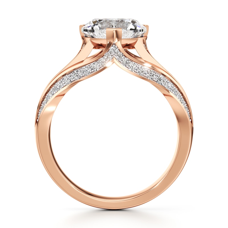Main Image 2 of J'Lure Lab-Grown Diamond Heart Brilliant-Cut Engagement Ring 2-3/8 ct tw 18K Rose Gold