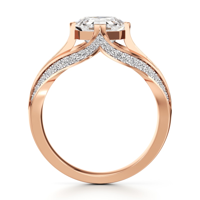Main Image 2 of J'Lure Lab-Grown Diamond Octagon Step-Cut Engagement Ring 2-3/8 ct tw 18K Rose Gold