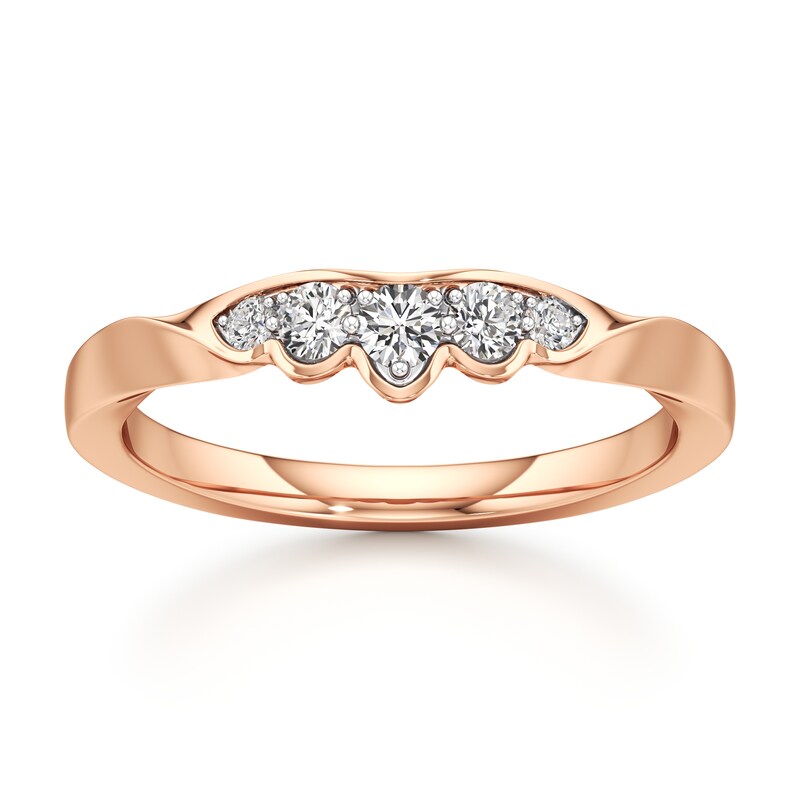 Main Image 1 of J'Lure Lab-Grown Diamond Scalloped Wedding Band 1/5 ct tw 18K Rose Gold