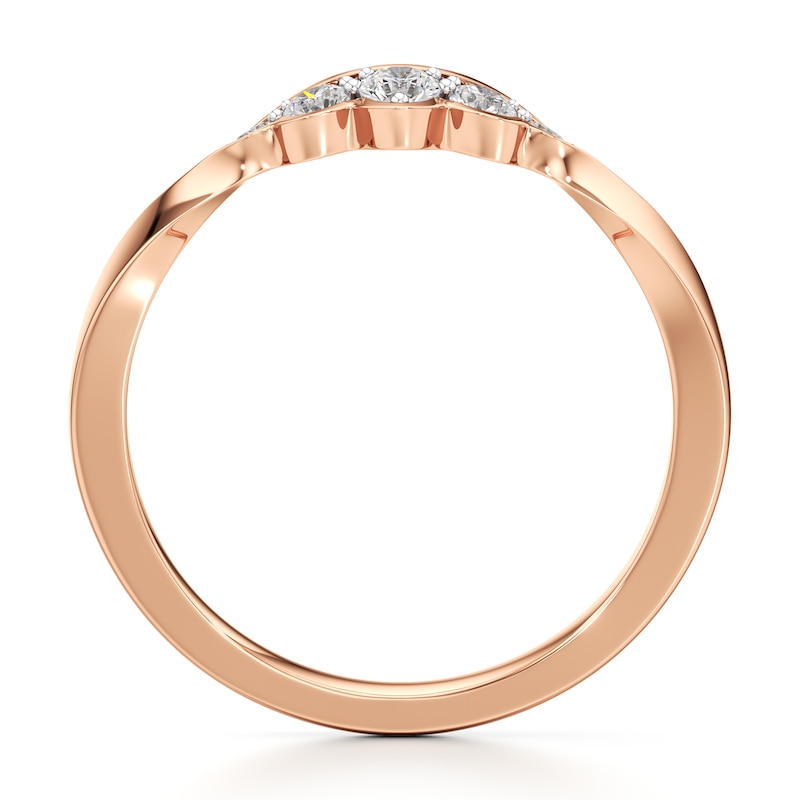 Main Image 2 of J'Lure Lab-Grown Diamond Scalloped Wedding Band 1/5 ct tw 18K Rose Gold