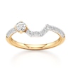 Thumbnail Image 1 of J'Lure Octagon Step-Cut Lab-Grown Diamond Contour Wedding Band 3/8 ct tw 18K Yellow Gold