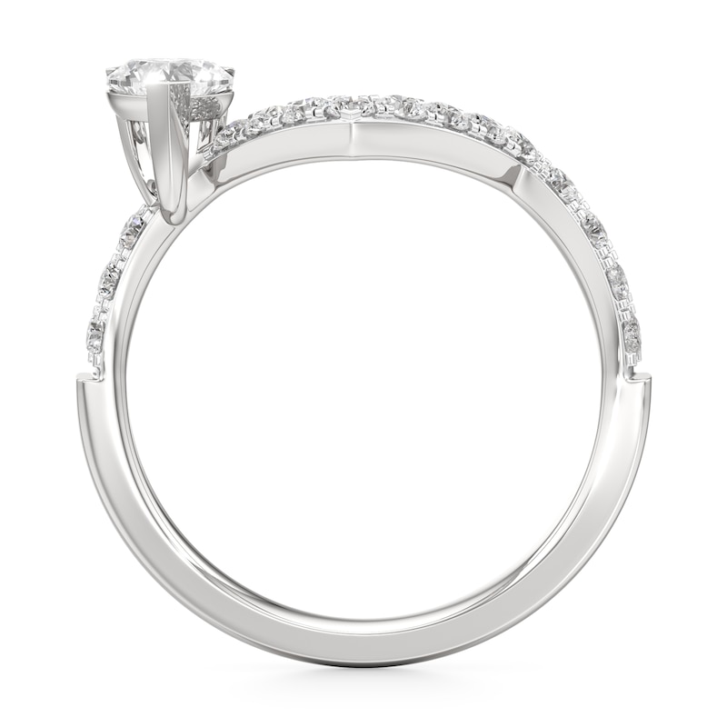 Main Image 2 of J'Lure Heart Brilliant-Cut Lab-Grown Diamond Contour Wedding Band 3/4 ct tw 18K White Gold