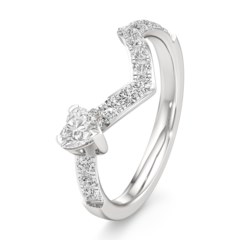 Main Image 4 of J'Lure Heart Brilliant-Cut Lab-Grown Diamond Contour Wedding Band 3/4 ct tw 18K White Gold
