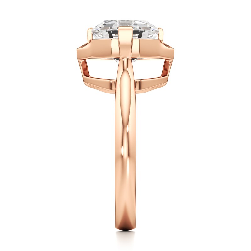 Main Image 3 of J'Lure Octagon Step-Cut Lab-Grown Diamond Half-Halo Engagement Ring 3-1/6 ct tw 18K Rose Gold