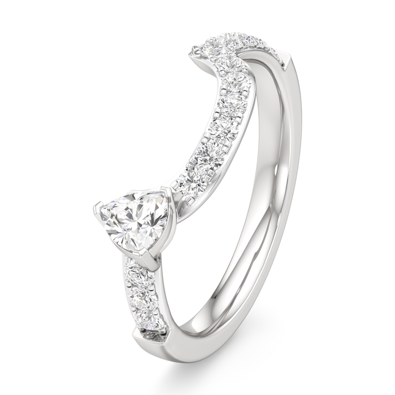 Main Image 4 of J'Lure Trillion Curved Brilliant-Cut Lab-Grown Diamond Contour Wedding Band 5/8 ct tw 18K White Gold