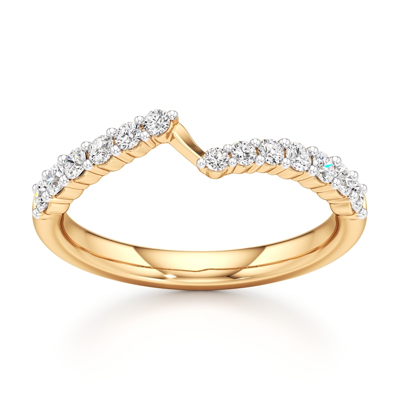 Main Image 1 of J'Lure Lab-Grown Diamond Contour Wedding Band 3/8 ct tw 18K Yellow Gold