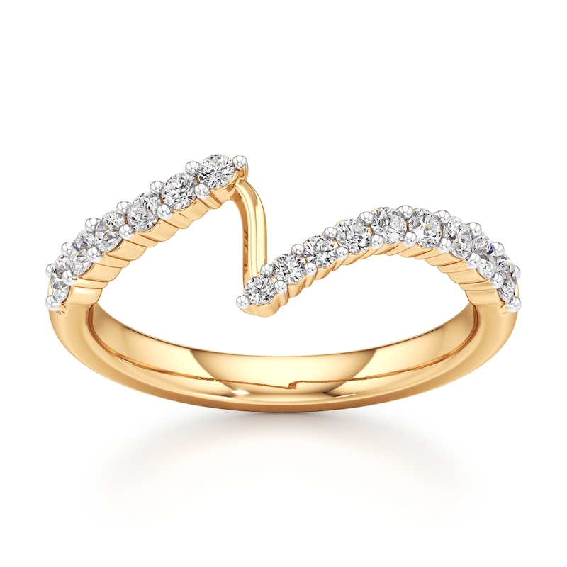 Main Image 1 of J'Lure Lab-Grown Diamond Contour Wedding Band 3/8 ct tw 18K Yellow Gold