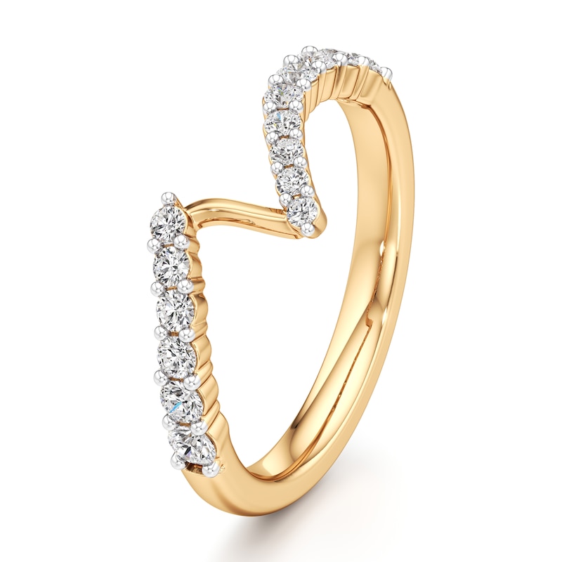 Main Image 4 of J'Lure Lab-Grown Diamond Contour Wedding Band 3/8 ct tw 18K Yellow Gold