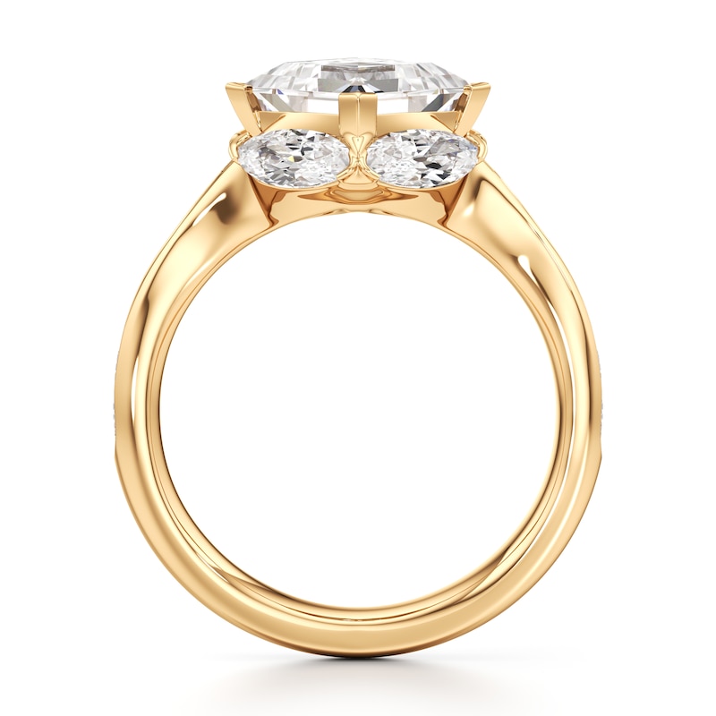 Main Image 2 of J'Lure Carre Step-Cut Lab-Grown Diamond Engagement Ring 3 ct tw 18K Yellow Gold