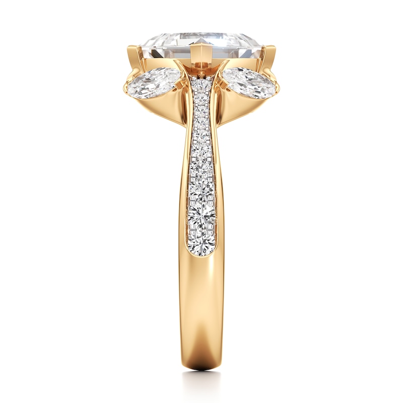 Main Image 3 of J'Lure Carre Step-Cut Lab-Grown Diamond Engagement Ring 3 ct tw 18K Yellow Gold