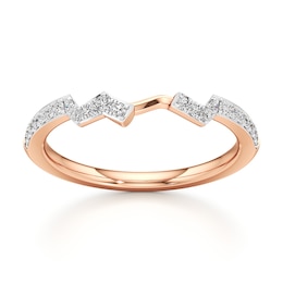 J'Lure Lab-Grown Diamond Angled Contour Wedding Band 1/6 ct tw 18K Rose Gold