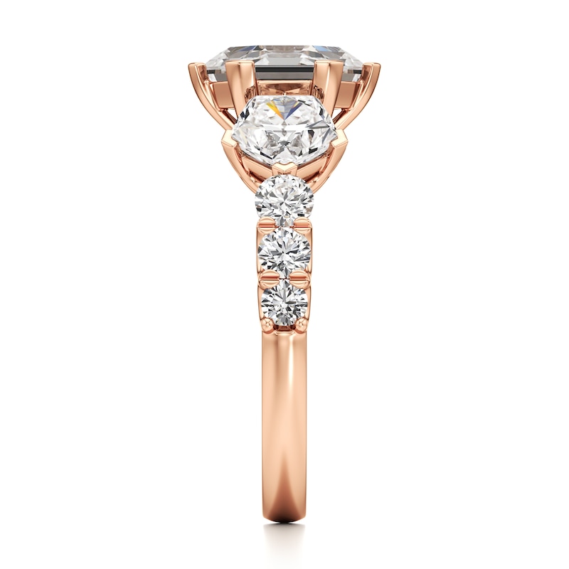 Main Image 3 of J'Lure Hexagon Step-Cut Lab-Grown Diamond Engagement Ring 3-1/2 ct tw 18K Rose Gold