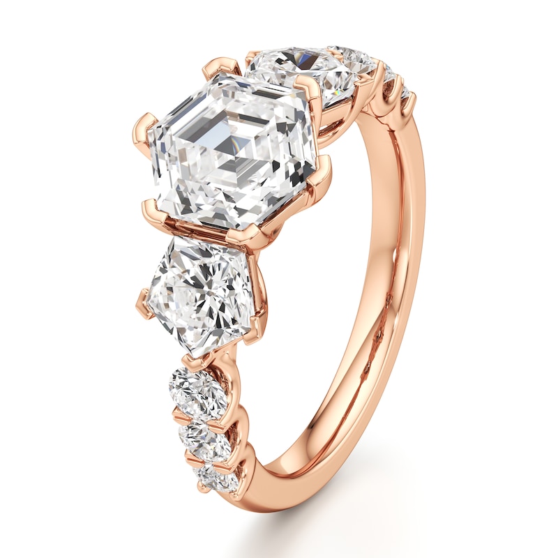 Main Image 4 of J'Lure Hexagon Step-Cut Lab-Grown Diamond Engagement Ring 3-1/2 ct tw 18K Rose Gold