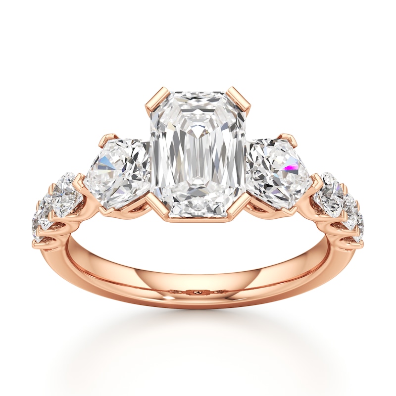 Main Image 1 of J'Lure Imperial-Emerald Step-Cut Lab-Grown Diamond Engagement Ring 3-1/2 ct tw 18K Rose Gold