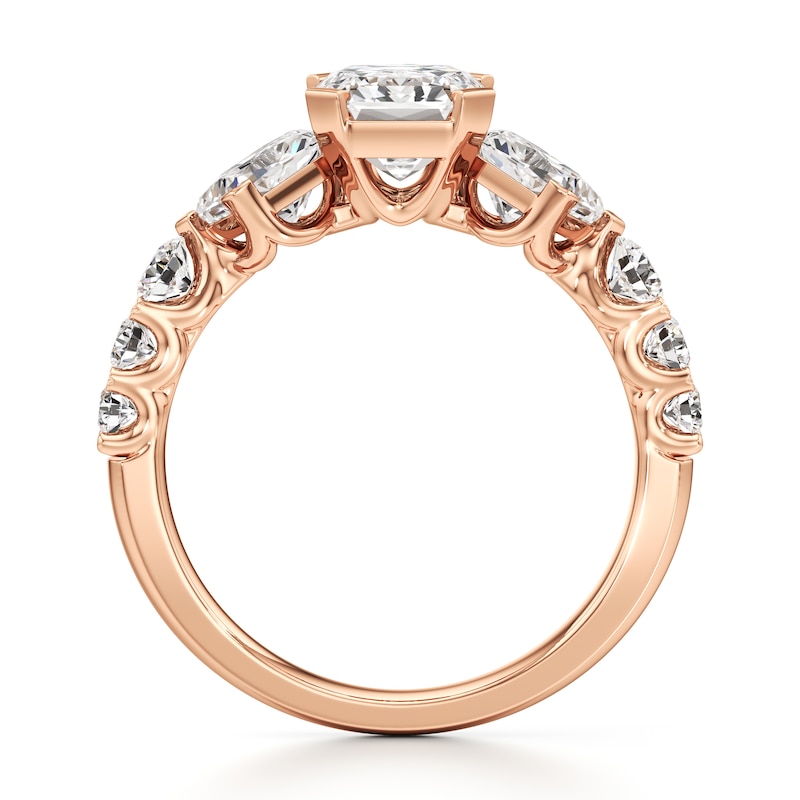 Main Image 2 of J'Lure Imperial-Emerald Step-Cut Lab-Grown Diamond Engagement Ring 3-1/2 ct tw 18K Rose Gold